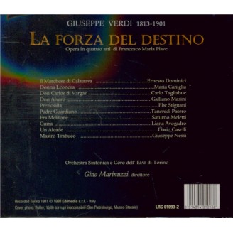 VERDI - Marinuzzi - La forza del destino, opéra en quatre actes (version